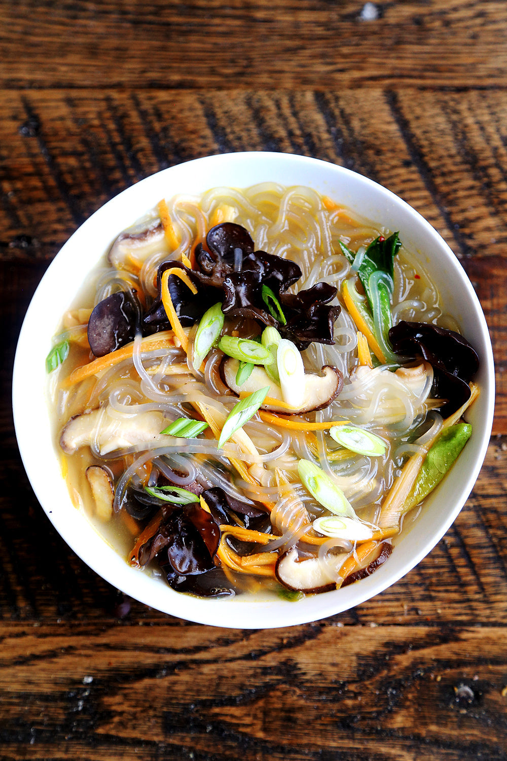 Shiitake Mushrooms and Sweet Potato Noodle Soup